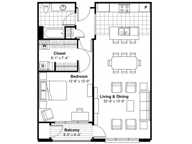 1 Bedroom - Founders at Union Hill