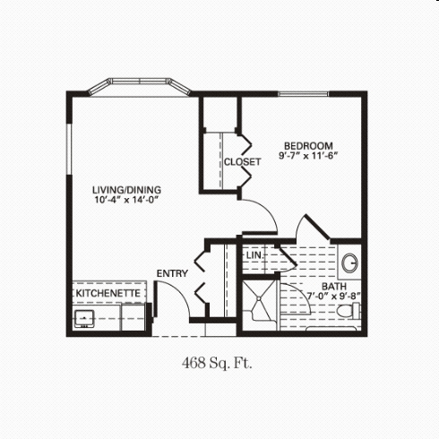 1BR/1BA - Trinity Courtyard