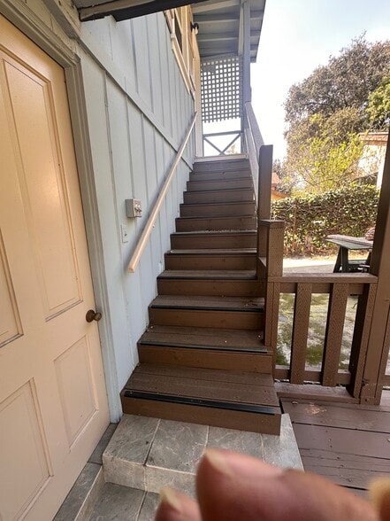 stairs to studio - 25 Lowell Ave