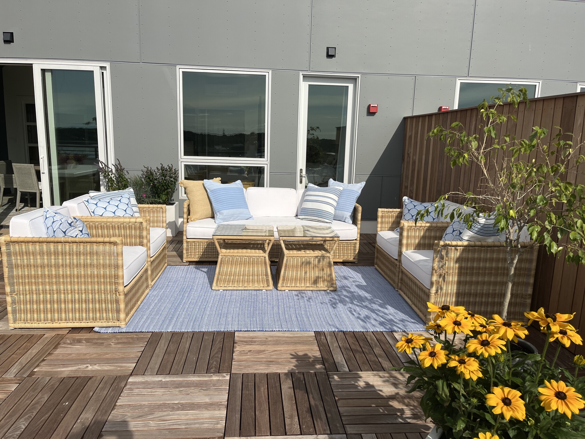 644 sq. ft. roof top deck with all Serena and Lily furniture and throw pillows. - 387 Commercial St