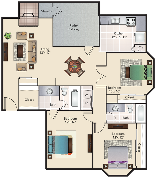 Floorplan - Woodchase Apartments