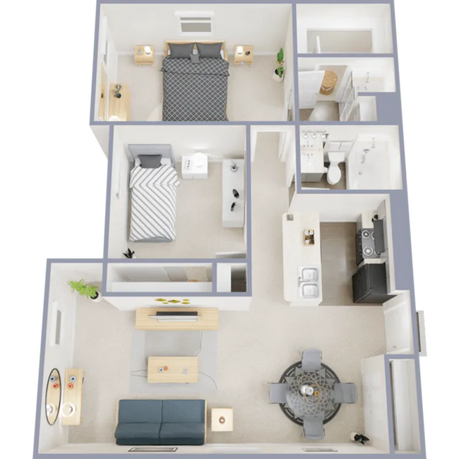 Two bedroom, two bath, 779 square foot apartment - Signature at Promontory Pointe