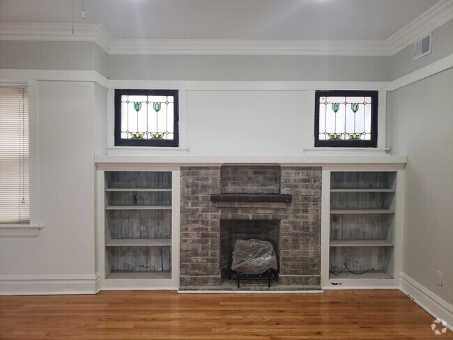 Living room- build in fireplace - 3811 N Central Park Ave