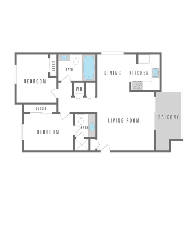 2 Bedroom 2 Bath 856 sqft - Amber Ridge
