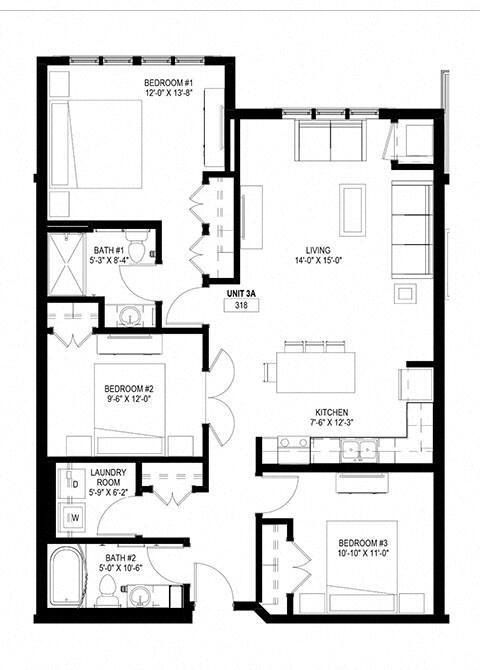 Floorplan - The Legends of Cottage Grove 55+ Apartments