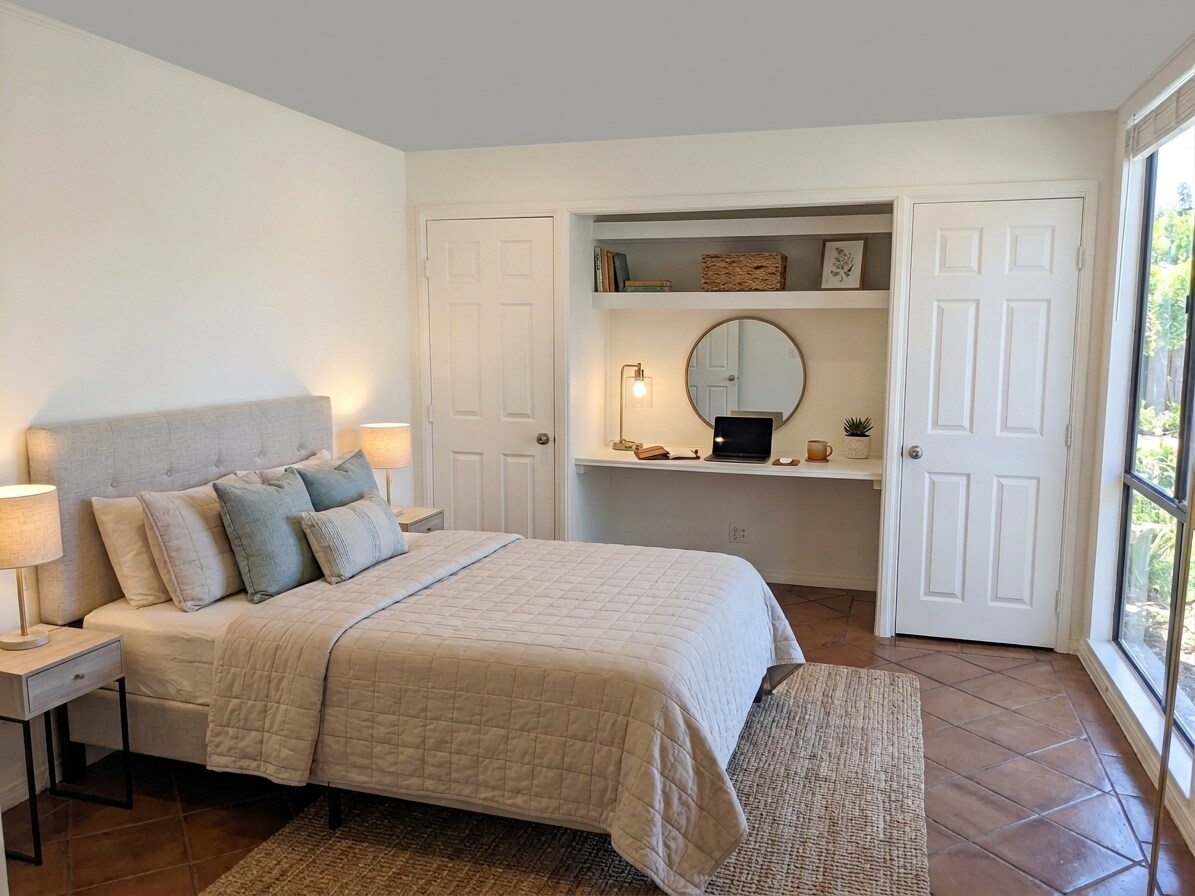Bedroom 1 - Furniture Digital Staging - 1134 Alta Loma Rd