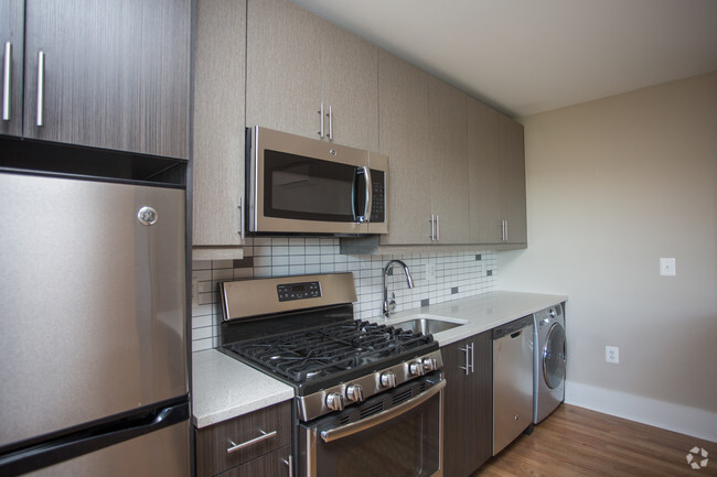 5 Burner Gas Range, Oversized Microwave, Subway Tiled Backsplash - Third and Rhode