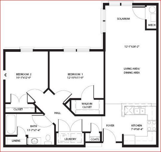 Floorplan - Chester Village Senior Apartments