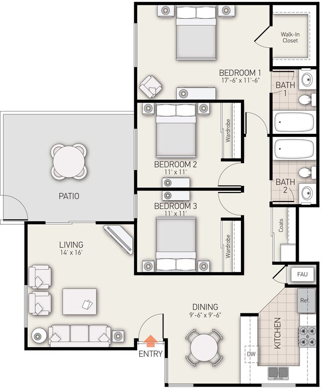 Floorplan - Woodbridge Villas Apartment Homes