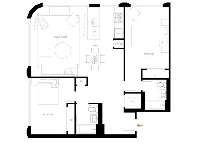 2 bed 2 bath B5-R - The Chelsea