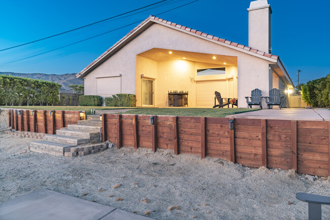 Lower patio at dusk - 67365 Monterey Rd