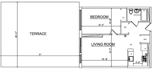 1BR/1BA - Ocean Blue
