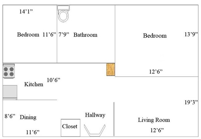 2BR/1BA - Parker Heights Apartments