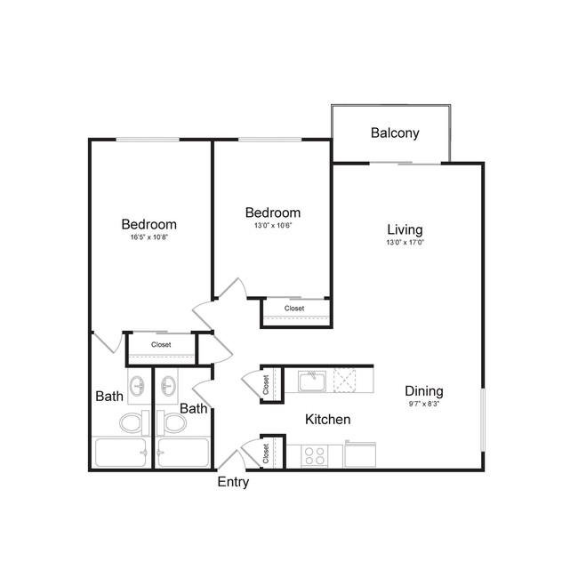 Floorplan - Lake Crest Apartments