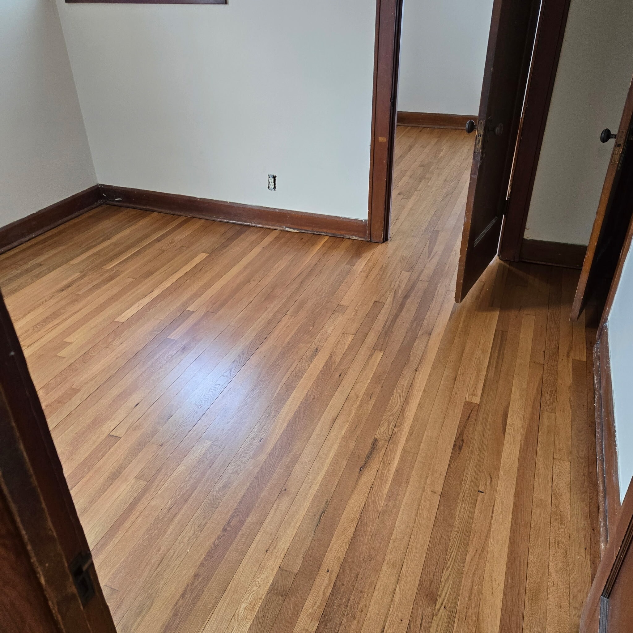 Reno in process. New floor in kitchen & back entrance hall - 2116 Natchez Ave