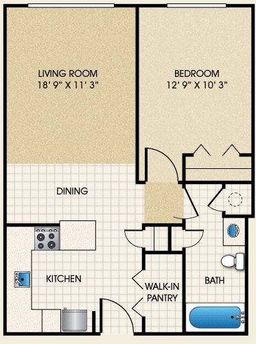 1BR/1BA - The Bluffs