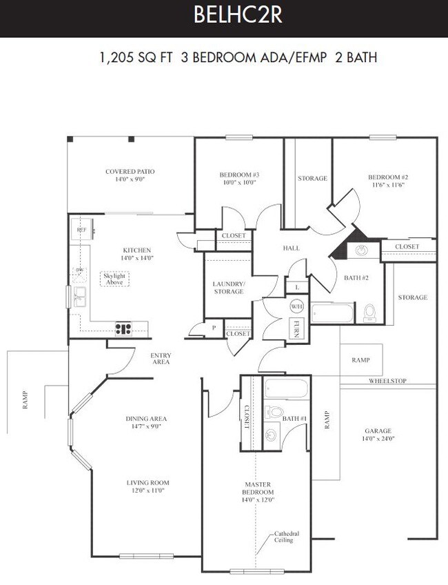 belhc2r floorplan - Bellevue Homes - No Cost Utilities*