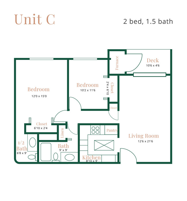 2 Bedroom 1.5 Bath - Beaver & Adams Senior Apartments