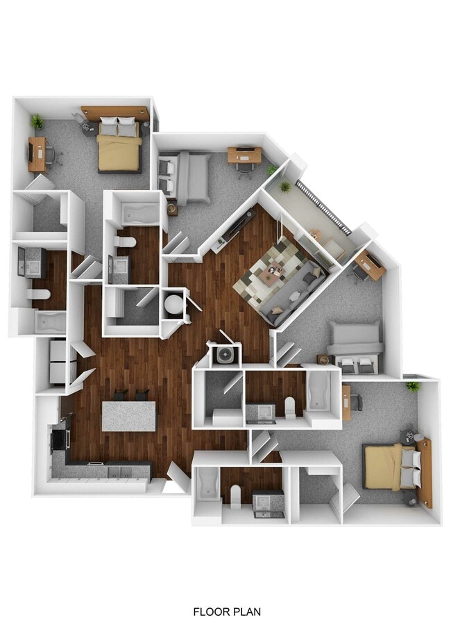 East Village D3 Floor Plan - The Drake