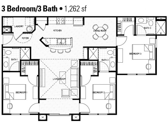 3BR/3BA - The Union Student Living