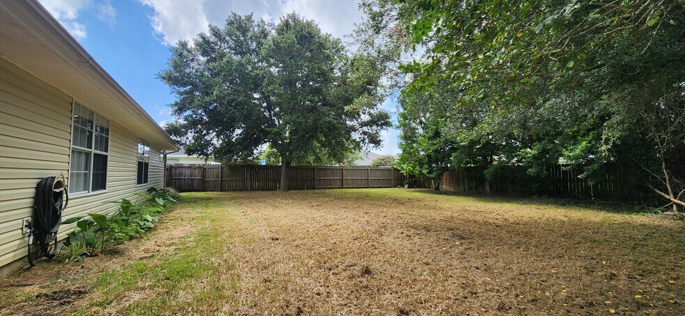 Spacious back yard with beautiful shade trees - 2318 Tall Oak Dr