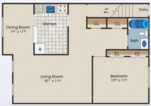 1BR/1BA - Sherwood Apartments