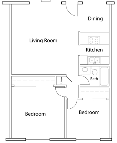Floorplan - Courtyard Village Apartments