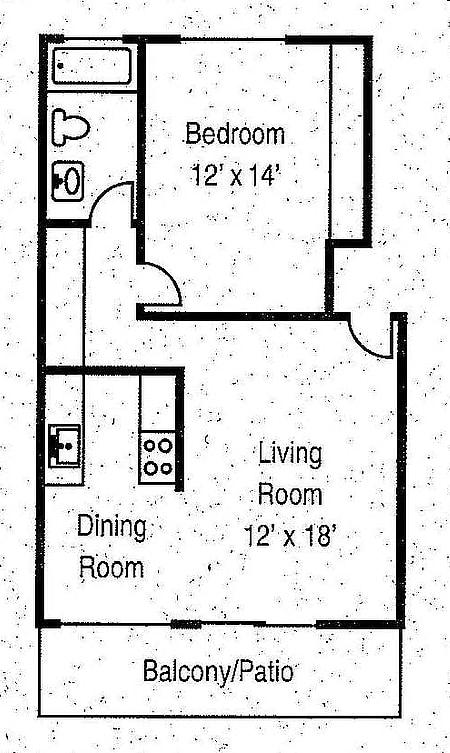 Foxglove 1-Bedroom Floor Plan - The Cedars