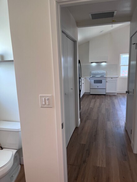 View of kitchen from bathroom - 8144 Washington Ave