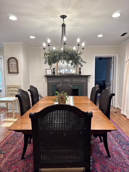 Dining room with fireplace - 3912 Faculty Dr