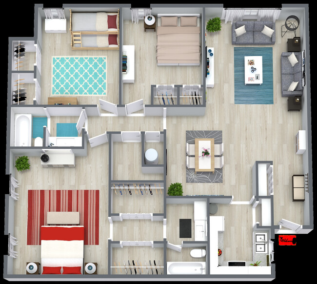 3X2 1380SQ - Sun Ridge Apartments