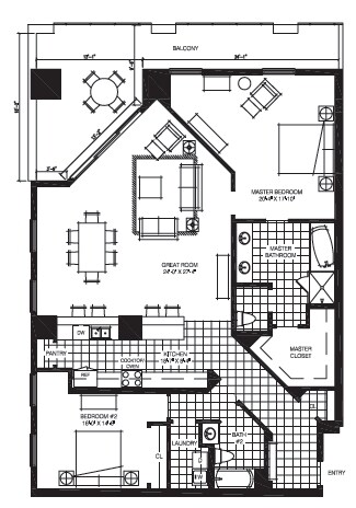 2BR/2BA - The Mark