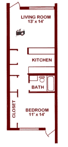 1BR/1BA - Pinewood Apartments I