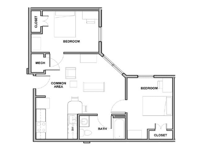 Floorplan - College Suites at Washington Square