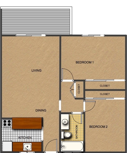 2 BR/1 BA - Eden Roc