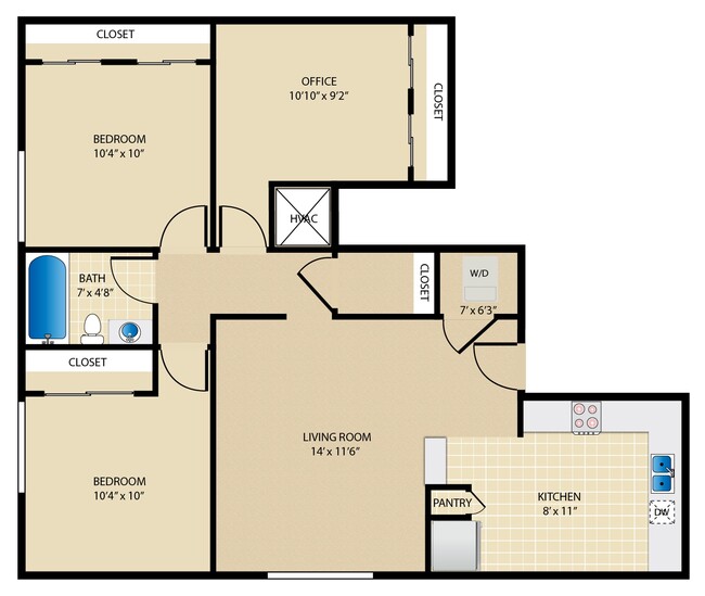 Floorplan - Fiesta Square Apartments & Townhomes