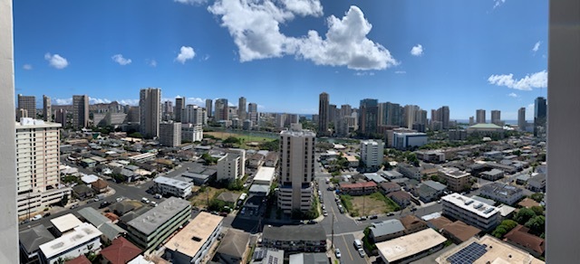 View of Waikiki skyline from sheltered lanai - 2100 Date St