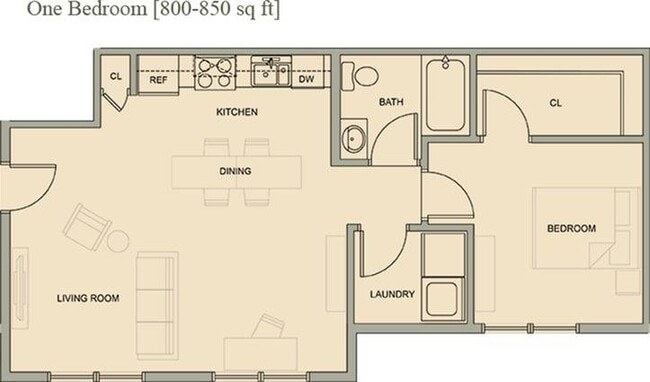 1x1 B - West Wind Place Apartments