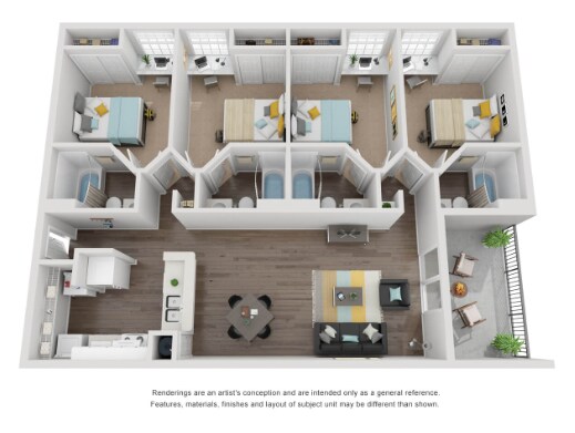Explore this chic apartment layout, perfect for contemporary living. - Cadence at Southern
