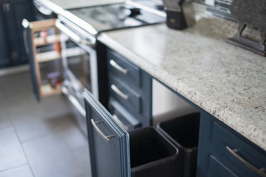 Kitchen Pull out trash and recycling bin - 3000 Golden Rd
