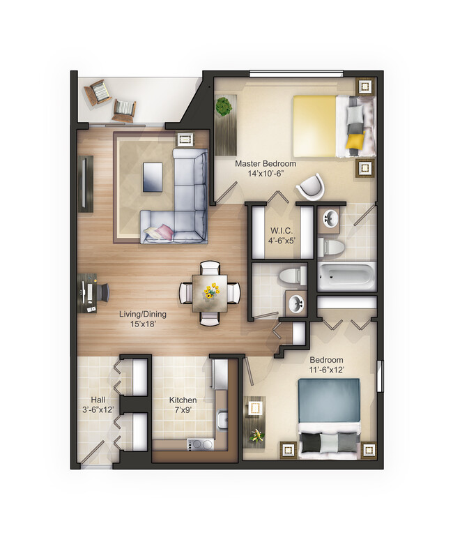 Floorplan - Highland Plaza Apartments