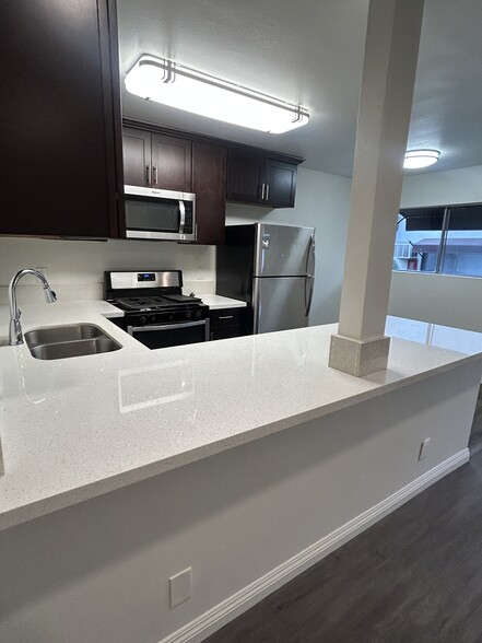 Fully remodeled gourmet kitchen with stainless steel appliances and quartz countertops - 278 E Washington Blvd