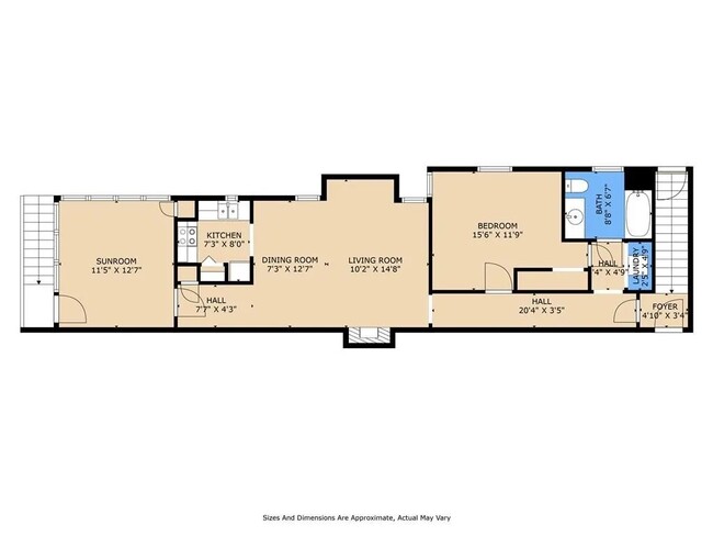 layout of apartment - 5830 S Robertson St