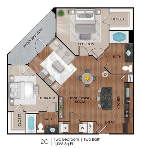 Floorplan - CREEKSIDE VUE APARTMENTS