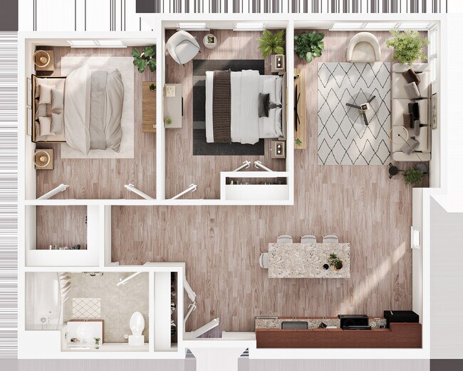 2 Bedroom, 1 Bathroom - 979 Sqft - Oliver Station