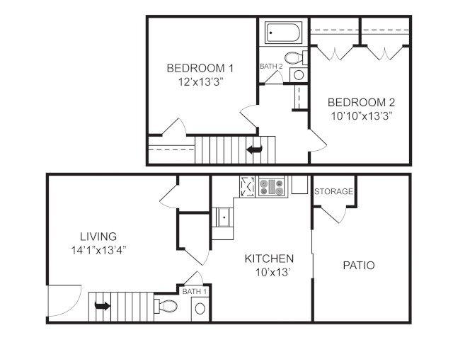 2 Bed 1.5 Bath TH - The Vic Student Apartments