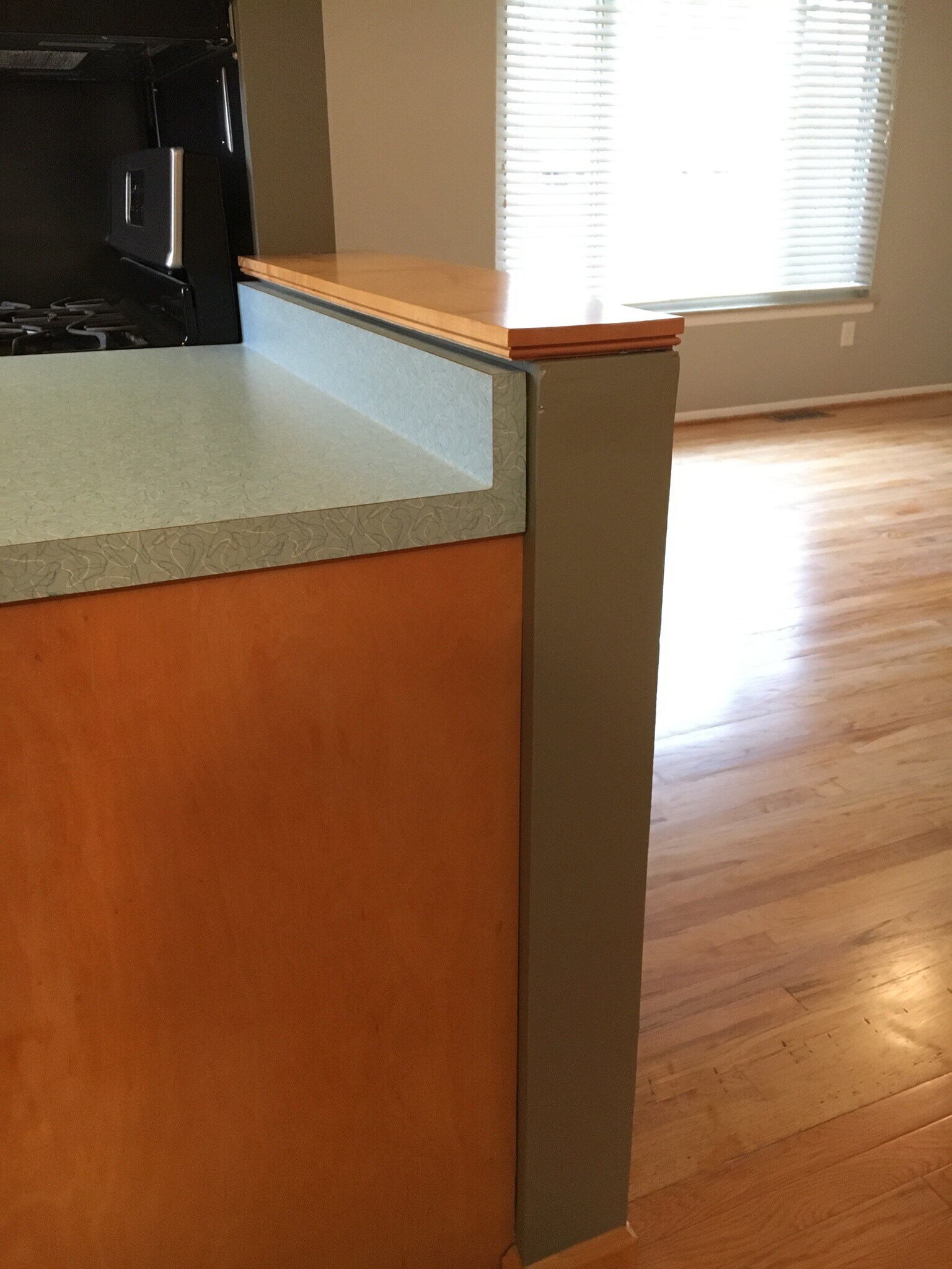 Serving bar opens to living room - 3160 Fernwood Ave