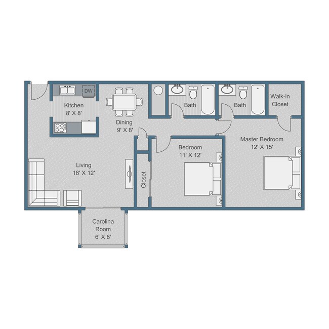 Floorplan - Sterling Bluff Apartments