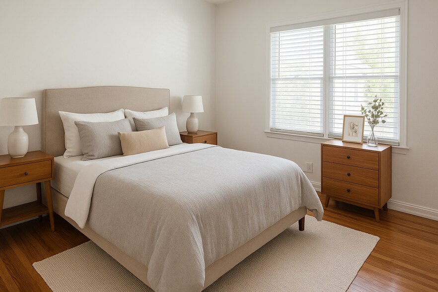 STAGED image of larger bedroom - 4219 Creed Ave