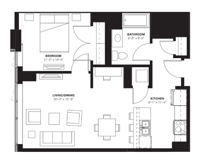 1B-1 Bed - E2 Apartments